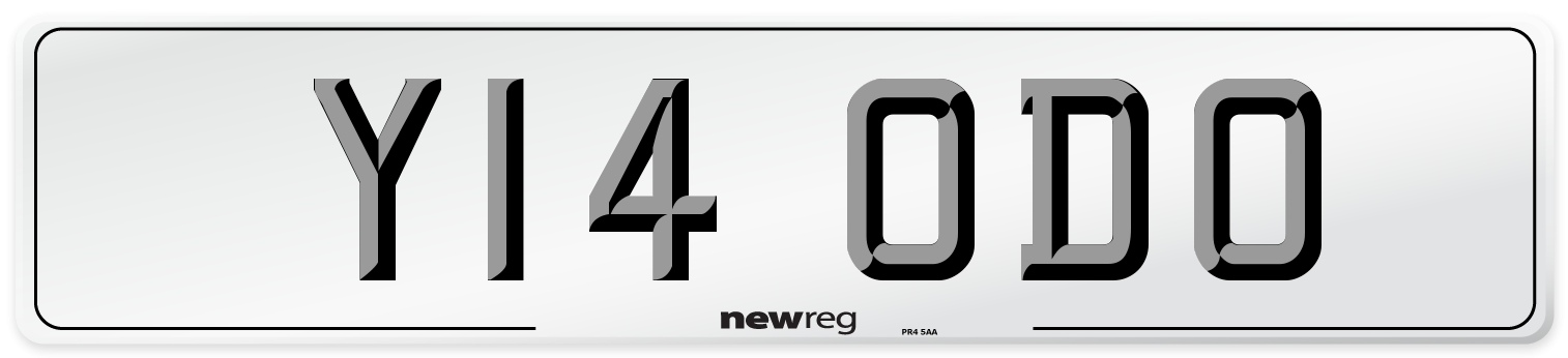 Y14 ODO Number Plate from New Reg